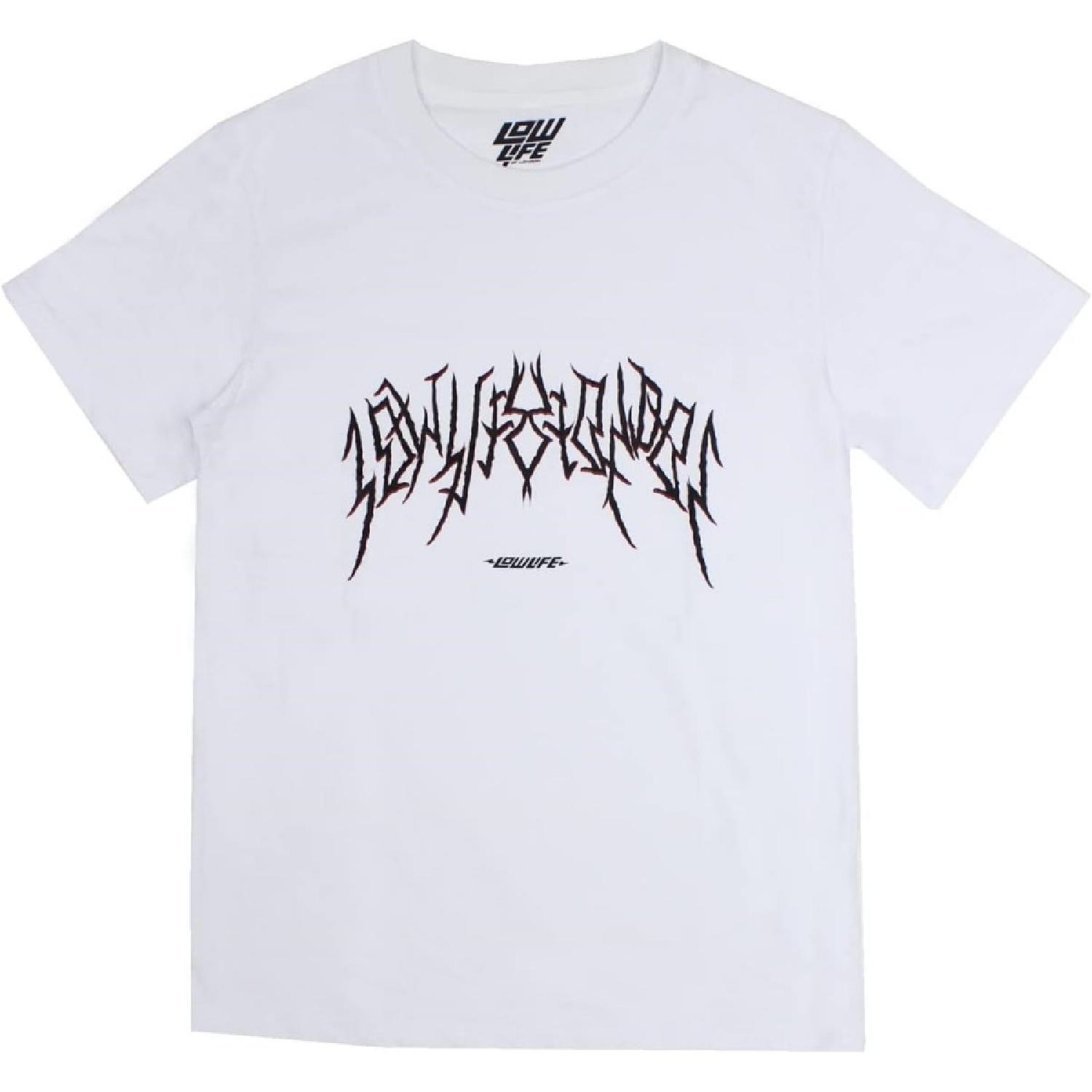 Футболка с коротким рукавом Lowlife Death Metal Классический панк-стиль Белая S