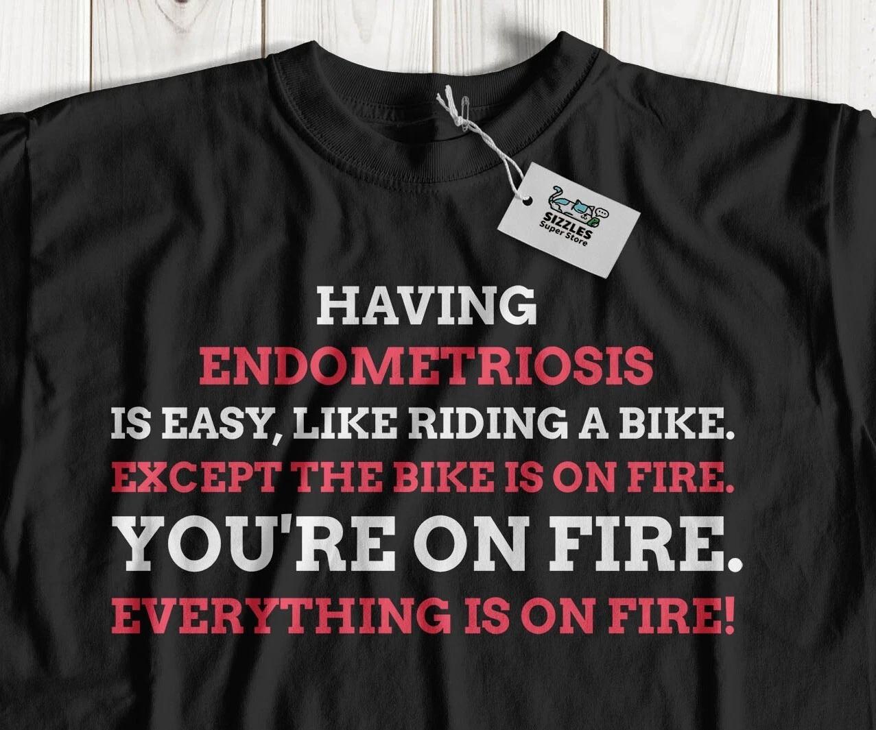 Unisex Funny Endometriosis T-Shirt Laparoscopy & Uterus Surgery Recovery Gifts 2XL