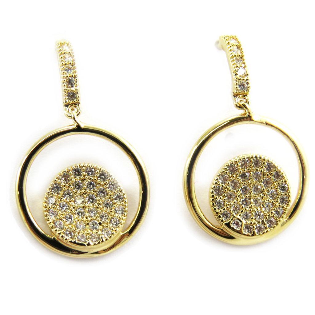 Les Trésors De Lily [L7040] - Gold Plated Earrings 'Sissi' White Gold - 12x12 Mm