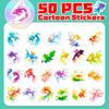50 Colorful Small Fish Stickers New Products Tropical Underwater Ocean Cute Cartoon Small Goldfish Graffiti Stickers