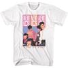 New Kids On The Block Step by Step Mens White Short Sleeve T Shirt 90s Music Boy Band Graphic Tees