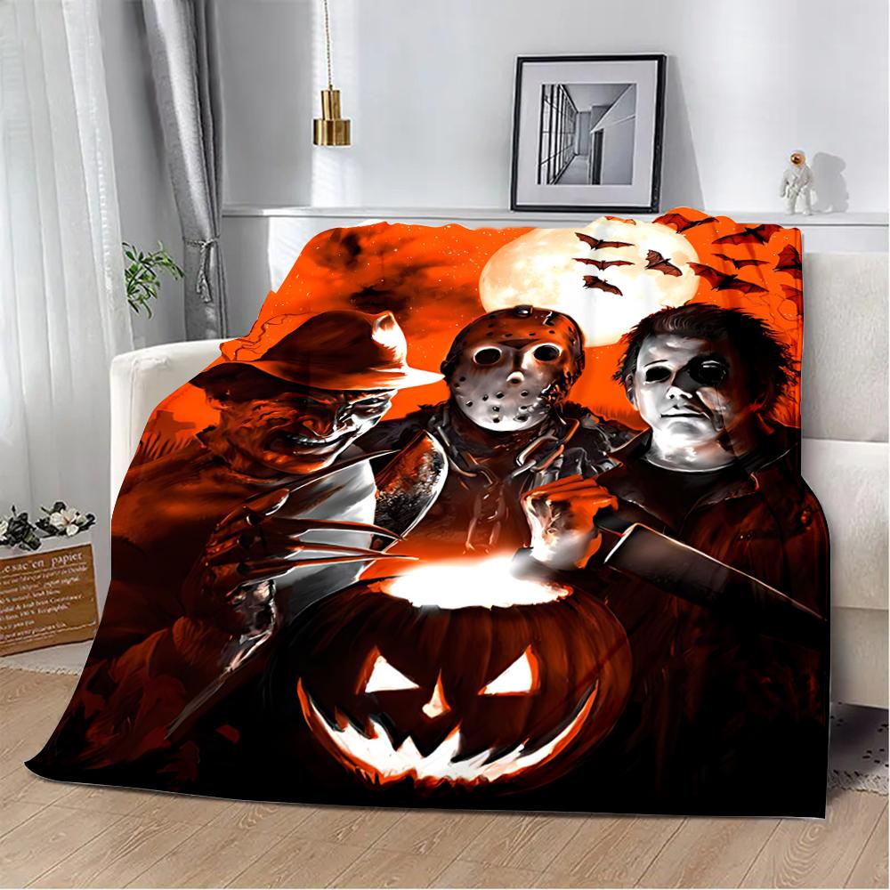 Horror Movie Halloween Printed Blanket Picnic Warm Soft Comfortable for Home Travel Bed Birthday Gift