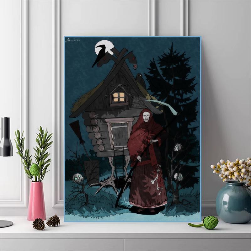 Baba Yaga 100% Round Full Drill 5D DIY Diamond Painting Embroidery Cross Stitch Rhinestone Décor