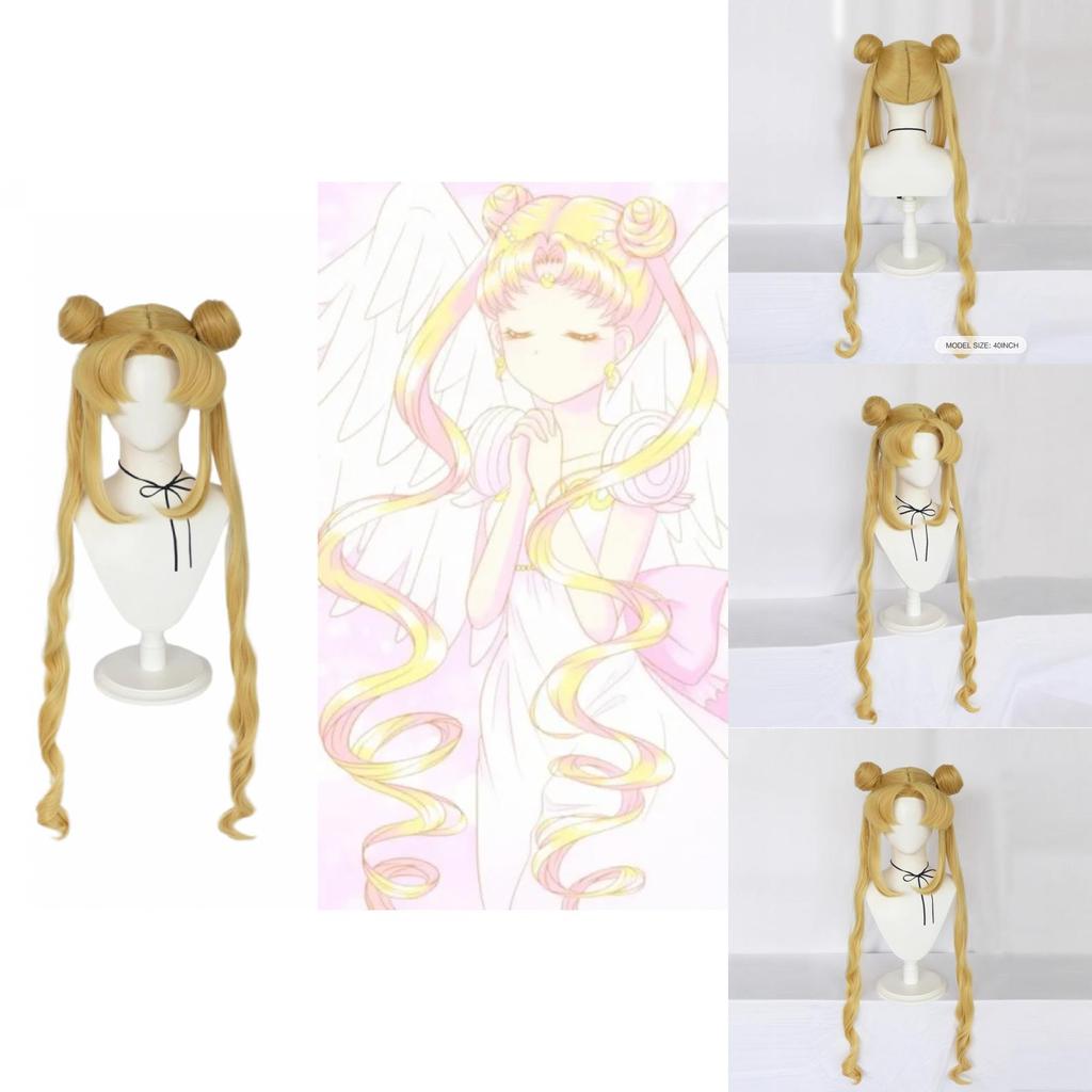 Sailor Moon Cosplay-Perücke aus Hochtemperaturseide für Rollenspiele und Kostümveranstaltungen