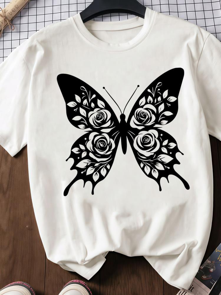 (Asian Size) trend watercolor cute Print O-neck Short Sleeve T-shirts Fashion Female Casual Women's Top T Clothing  Graphic Tee