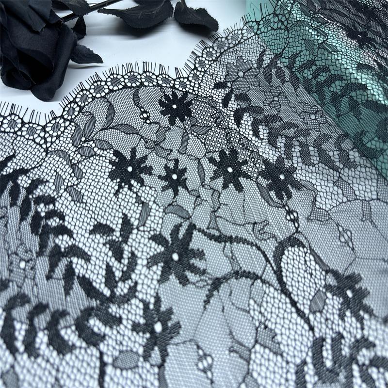 3m x 35cm French Chantilly Lace, Non-stretch Eyelash Mesh Lace Fabric for Sewing, Bra, Underwear, Lingerie, Dress, Garment, Crafting