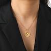 Teamer Gymnast Stainless Steel Necklace for Women Artistic Gymnastics Round Pendant Chian Choker Athlete Jewelry Birthday Gifts