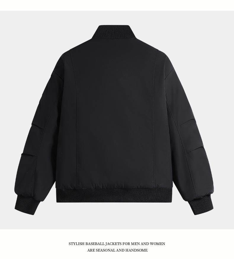 Veste d'aviateur d'hiver pour homme à col montant - Vêtement d'extérieur décontracté ample épaissi en coton