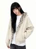 Unisex Reversible Retro Leopard Print Fleece-Lined PU Leather Jacket