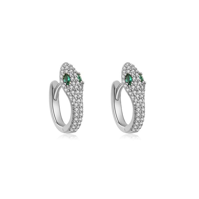 Luxury Minimalist Rhinestone Snake Hoop Earrings For Women Unique Cool Premium Ear Cuff Jewelry