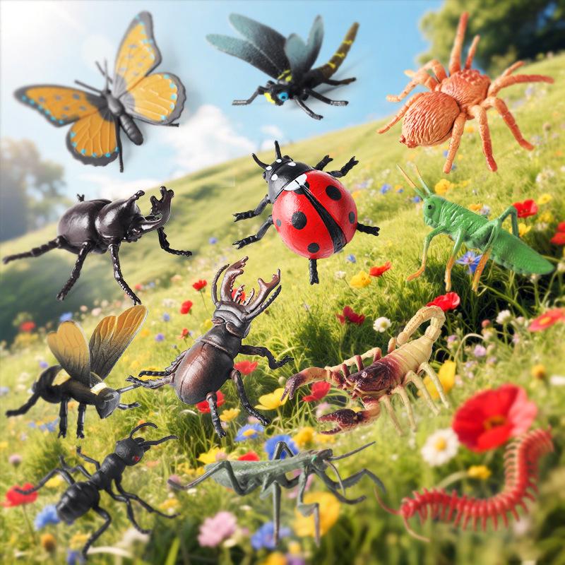 Interactive Insect Toy Set: Butterfly, Bee, Ladybug, Dragonfly, Centipede, Ant, Scorpion, Mantis, Spider