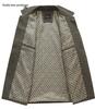 Men's Mid-length Cotton Jacket: Spring/Autumn, Lapel, Button-up, Dad Style, Plus Size for Middle-aged/Elderly