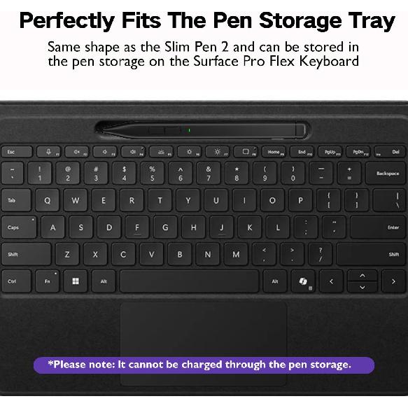 Slim Pen 2 for Microsoft Surface Pro11,Made for Copilot+Pc Surface Pro11,Screen-Paper Dualuse Pen Tip,with 4096 Pressure, for Surface