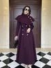 Elegant Two-Piece Shawl Cape & Coat with Belt and Buttons - Fashionable Dress Style