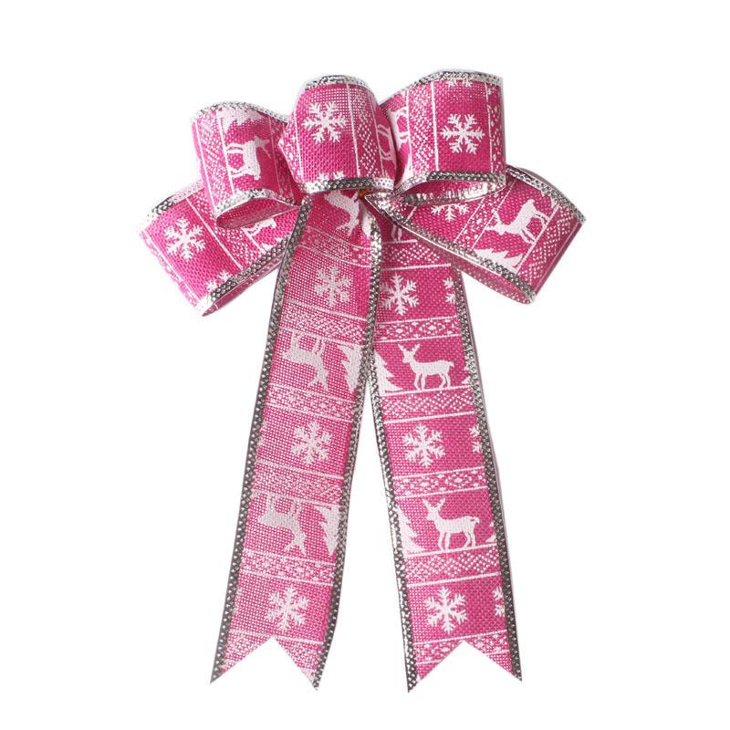 Holiday 25cm Delightful Bow Decoration In White Pink And Blue For Merry Christmas Celebrations