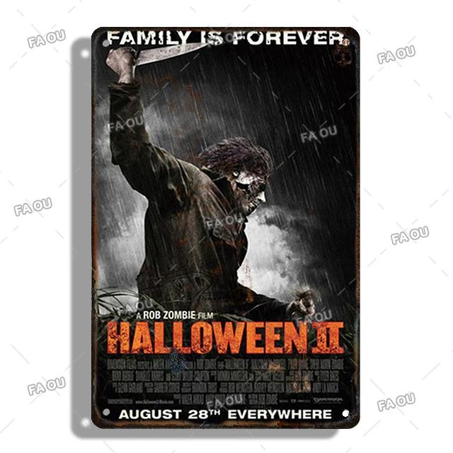 Halloween Movie Decorative Plaque Tin Metal Retro Sign Cinema Cafe Bar Decoration Poster Board Modern Home Wall Decor Aesthetic