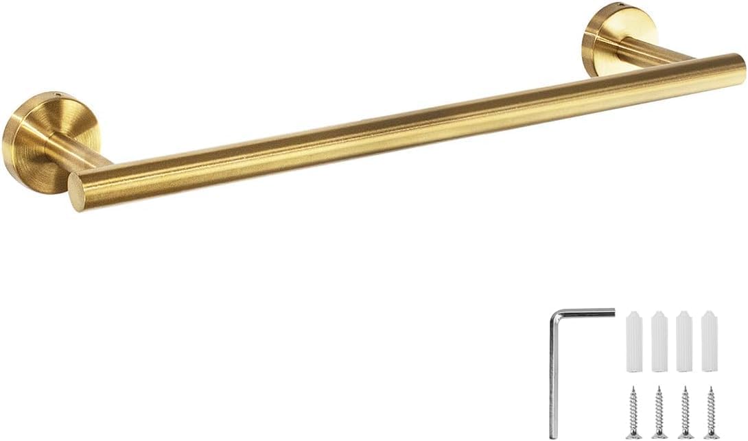 

YUET 40cm Towel Hand Towel Bathroom Kitchen Dishcloth 304 Stainless Wall Mounted Inch Rail, Holder, Holder, Hanger, Steel, Rustproof, (16 Gold) золотий