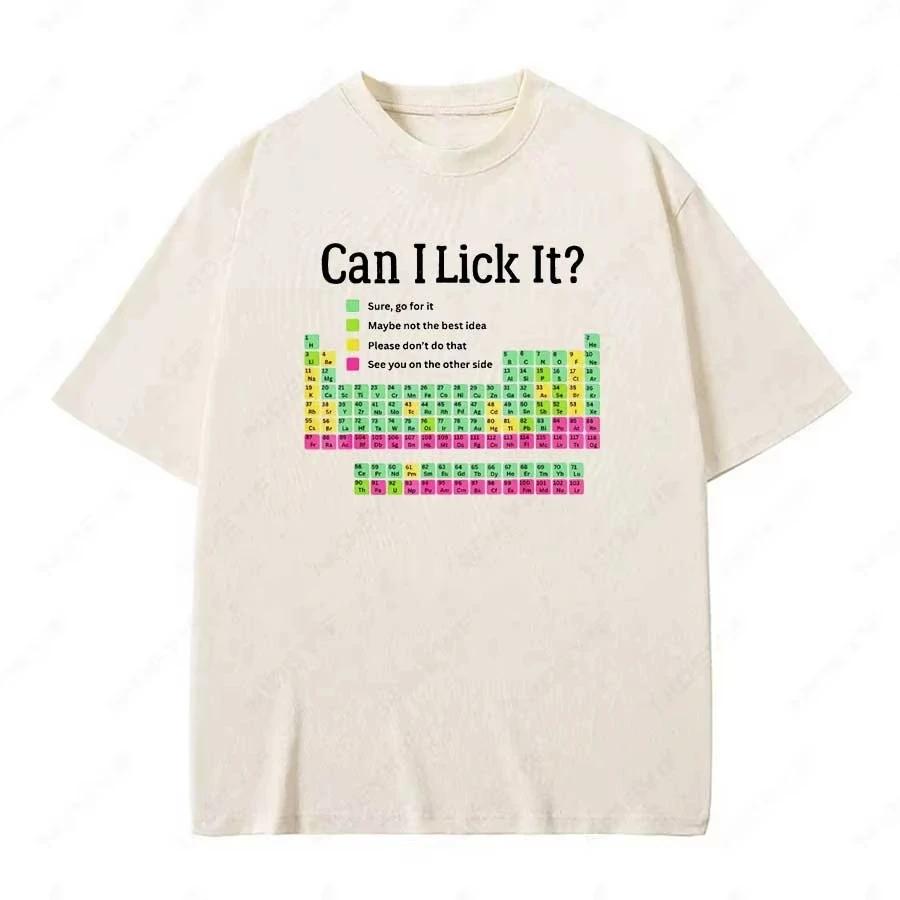 

Майка «Могу ли я это лизнуть» Смешные шутки про периодическую таблицу Подарок учителю Хлопок Мягкая Унисекс Футболки с коротким рукавом и круглым вырезом Топы оверсайз Футболка 4XL