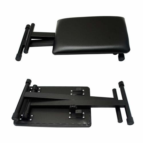 AKOZLIN Folding X-Shaped Piano Chair with Keyboard Bench, 3-Level Height Adjustment, Non-Slip, Black, 16.5" W x 12.5" D x 14.5" H (42/47/50cm)