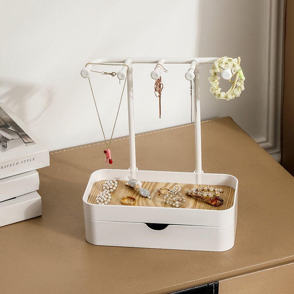Portable Desktop Storage Box Earrings Necklaces Hanging Holder Fashion Jewelry Display Rack