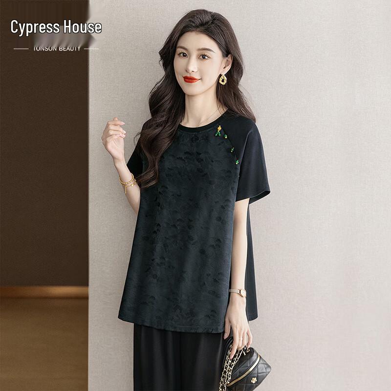 

Sibaishe Women s New Chinese Style Short-Sleeve T-Shirt S