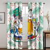 Flower Style Christmas Curtain Decoration Cartoon Santa Curtain Elk Snowman Christmas Tree Children's Room Decoration