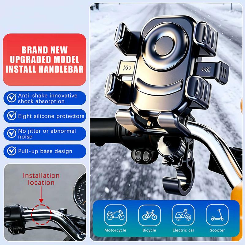 Bike Mobile Phone Holder 360° Rotatable Bicycle Phone Holder Non-Slip Road Bike Motorcycle Handlebar Mount Stand Bracket