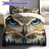 Owl and Its Reflection  Pattern Bedding Quilt Set Quilt Cover Pillowcase Home Decoration  Gift (1 * duvet cover + 2 * pillowcase, without core)