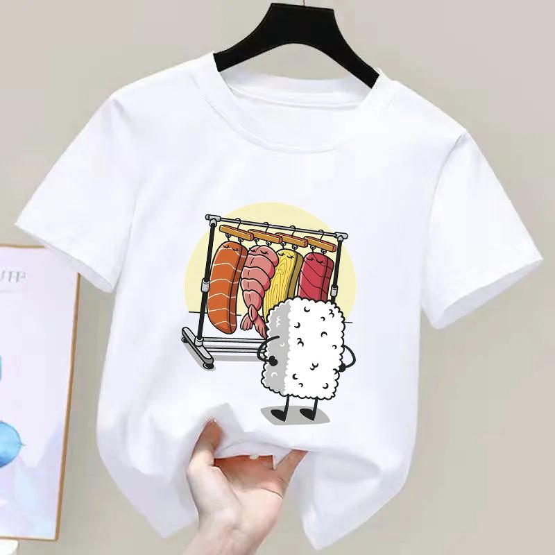 Sushi Wardrobe T Shirt Kids Funny High Quality Tshirt 100Cotton Graphic T Shirts Shortsleeve Pritned Tshirt BoysGirls Tops