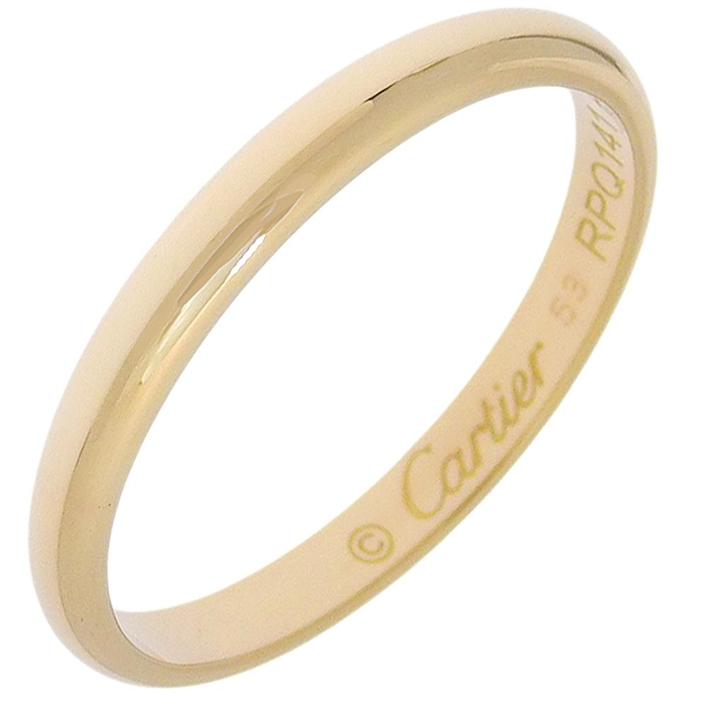CARTIER 1895 Classic Wedding Ring K18 yellow gold #6.4(US Size) 2.2g Women Used
