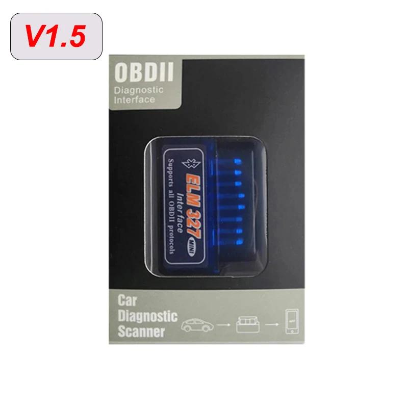 Mini ELM327 Bluetooth OBD2 Scanner Code Reader V1.5/V2.1 Car Diagnostic Tools Check Engine Scan Car Fault Detector 16PIN