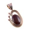 Natürlicher Blutstein Edelstein 925 Sterlingsilber massiv Bicolor Anhänger 1,50" h5A33