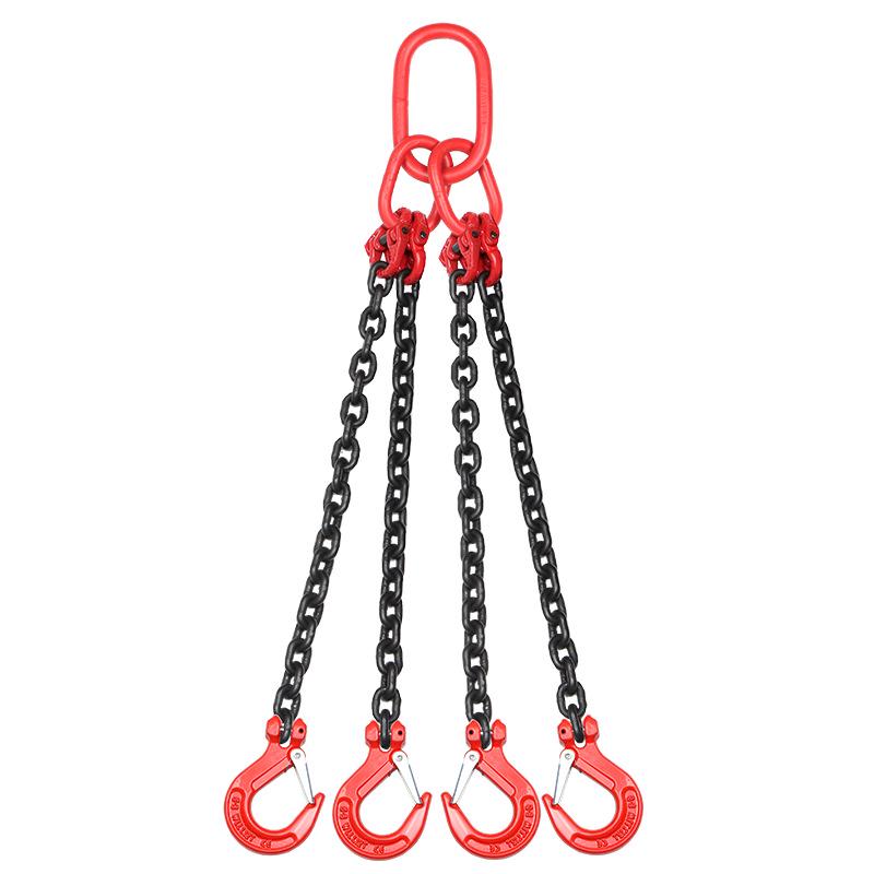 G80 Manganese Steel Lifting Chain Slings with Hooks - Single & Double Leg Set