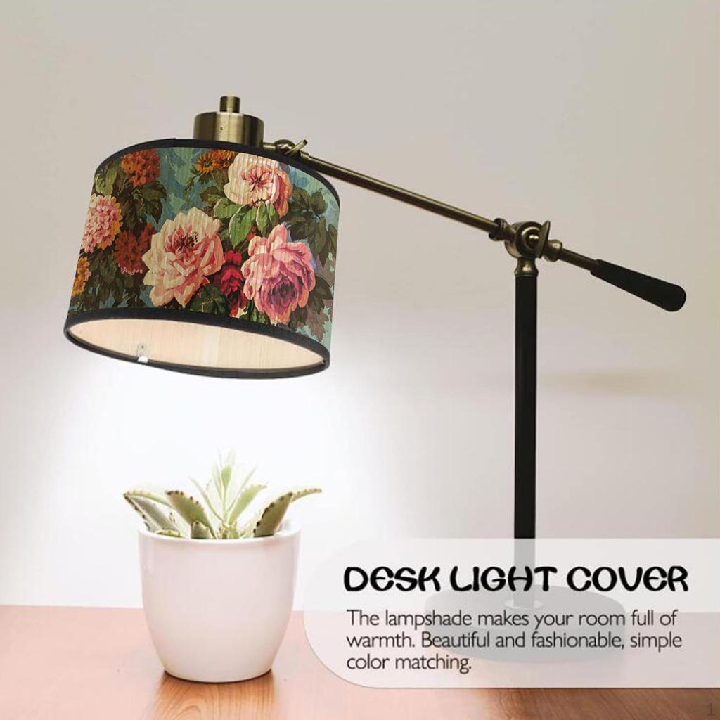 Bamboo Drum Shade for Table Lamps In Bedroom