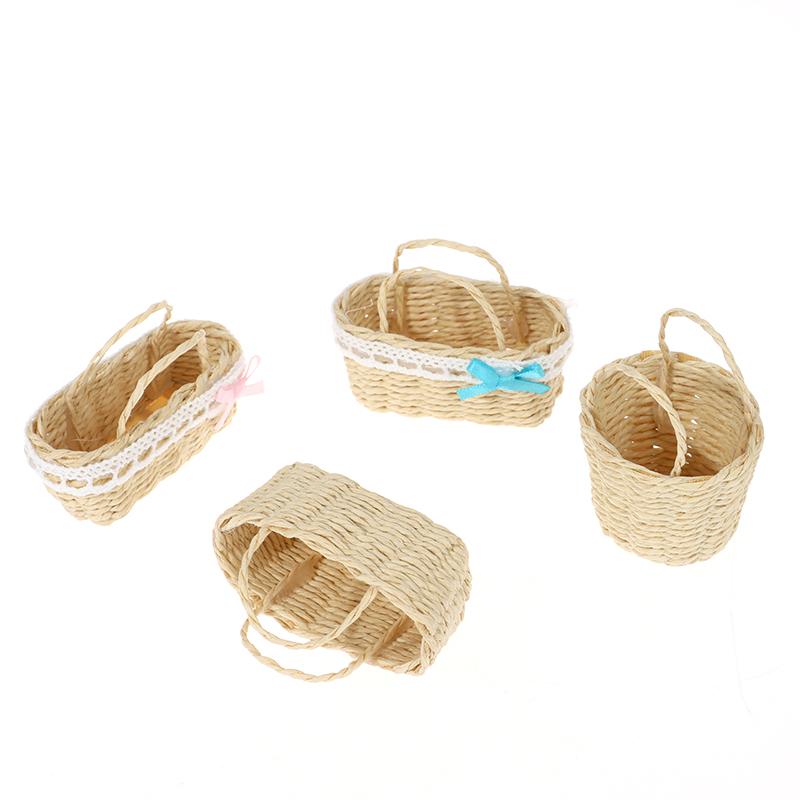 Mini Căsuță de Păpuși Drăguță Cadru Rattan Coș Împletit Manual Jucării Drăguțe Păpuși Decorațiune Miniatură
