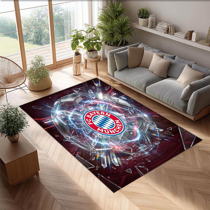 Bayern Munich Printed Flannel Area Rug Non Slip Soft Polyester Floor Carpet Indoor Decor Mat for Bedroom Living Room Sofa Game Room Home Decoration