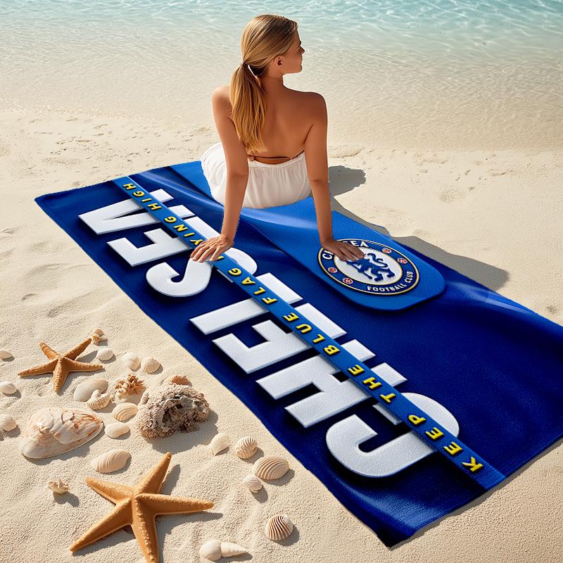 1pc C-Chelsea Beach Towel, Comfortable and Thick, and Swimming/Bath/Picnic/Camping Towel, Suitable for Seaside Beaches