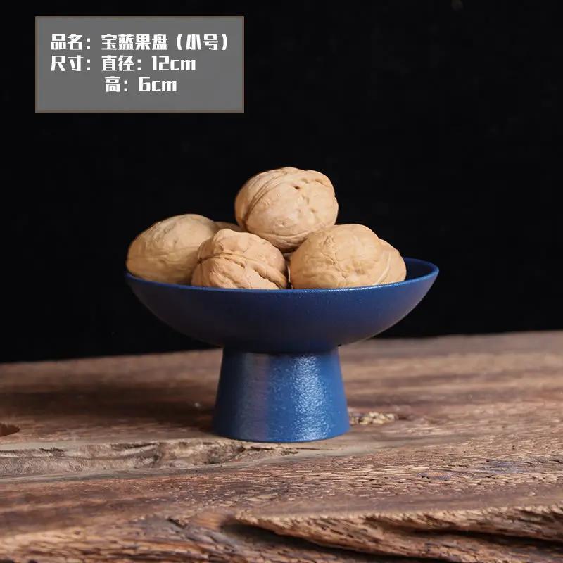 Chinese Ceramic Fruit Bowl Creative White Round Fruit Nut Sundries Storage Tray Home Dessert Ice Cream Bowl Tabletop Tableware