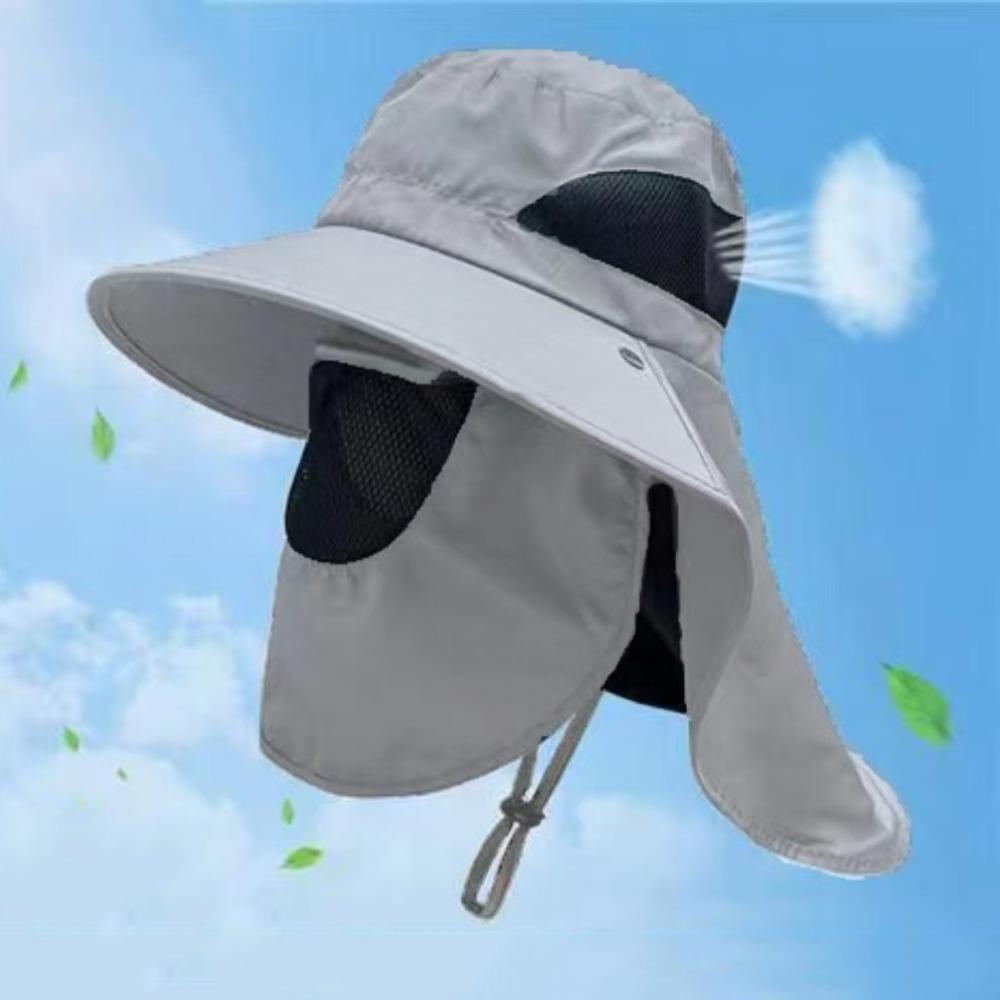 

Wide Brim Fisherman Hat Sunscreen Sun Hat Balaclava Hat Bucket Hat Unisex style C