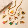 Cute Colorful Oil Dripping Small Pendant Multi-Style Cartoon Pendant Rainbow Smiley Face Love Diy Jewelry Accessories
