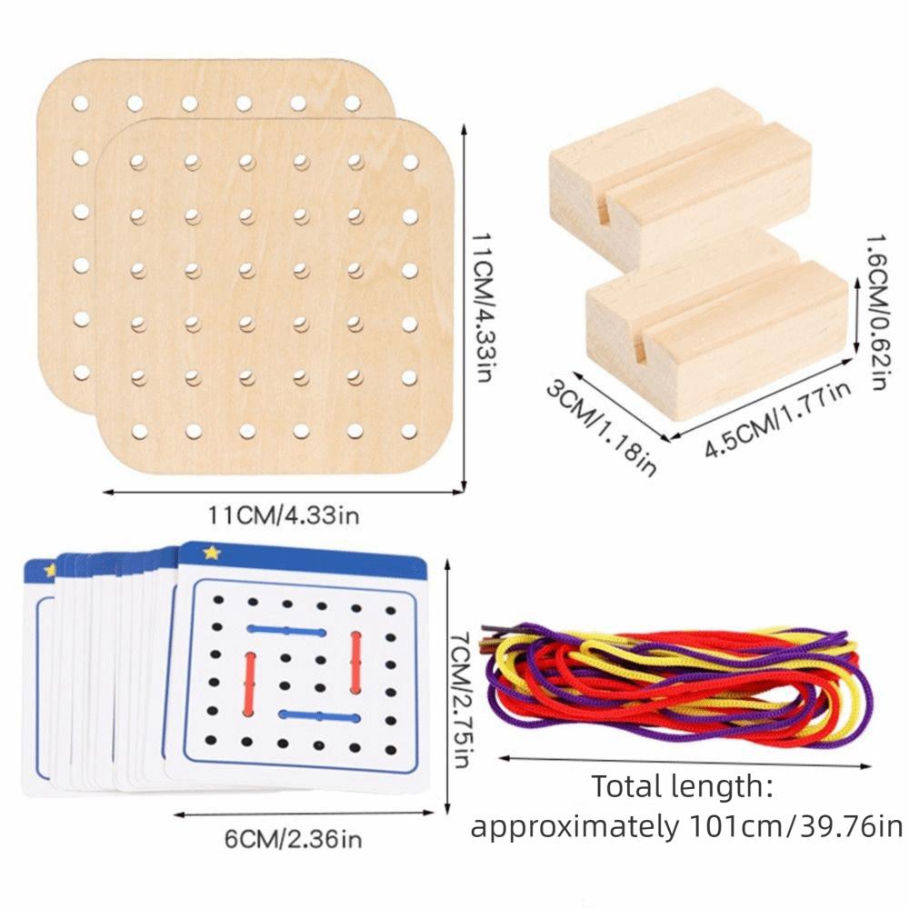 Interaction Montessori Wooden Rope Board Thinking Training Graphical Educational Toys  Social Games