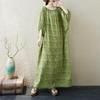 Short Sleeve Plus Size Cotton Vintage Dot Floral New In Dresses for Women Casual Loose Maxi Long Summer Dress