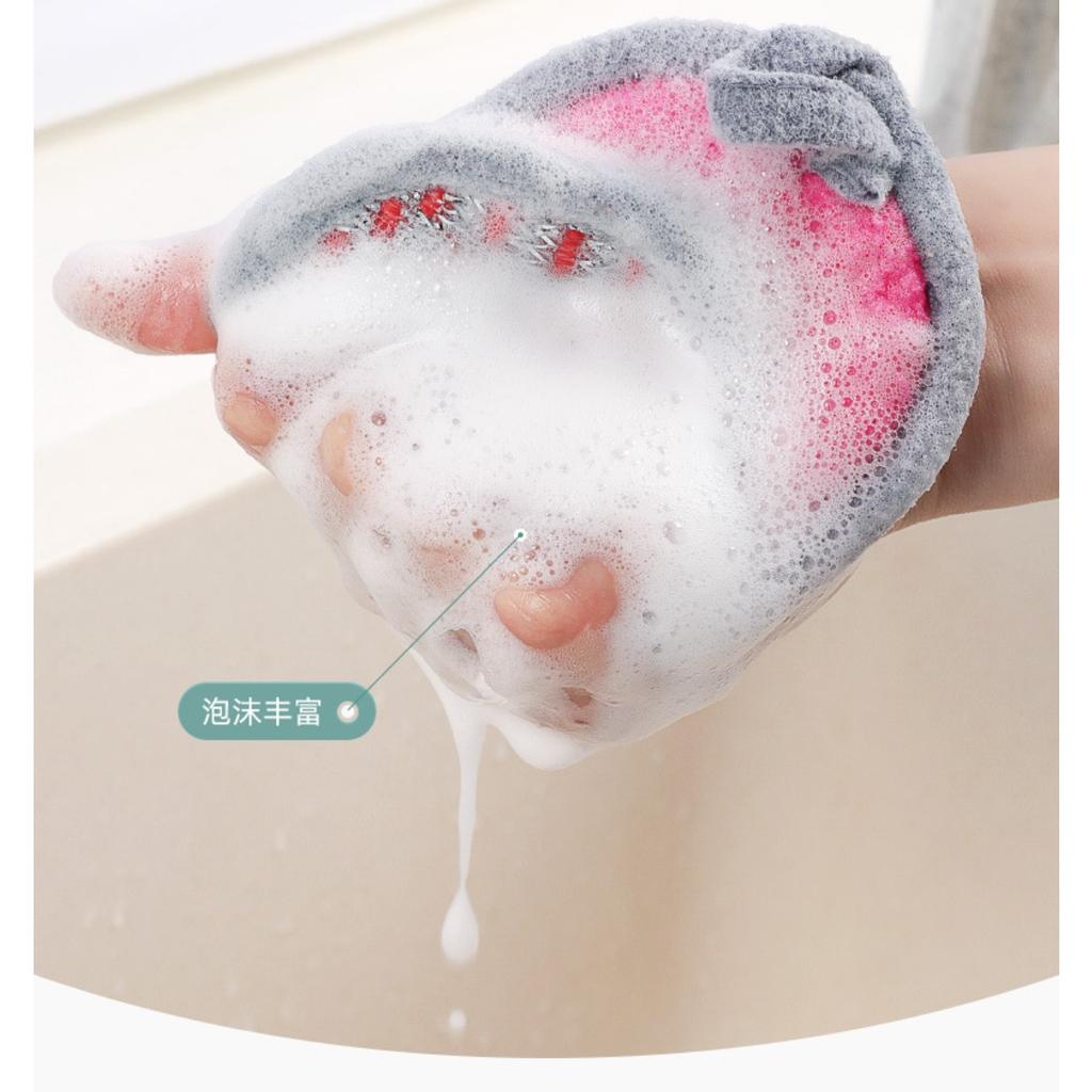 10-1Baijiebu Küchenspültuch Schwammblock Reinigungsbürste Doppelseitiges Nicht-Öl-Fasertuch Magisches Abwischen Topf Artefakt