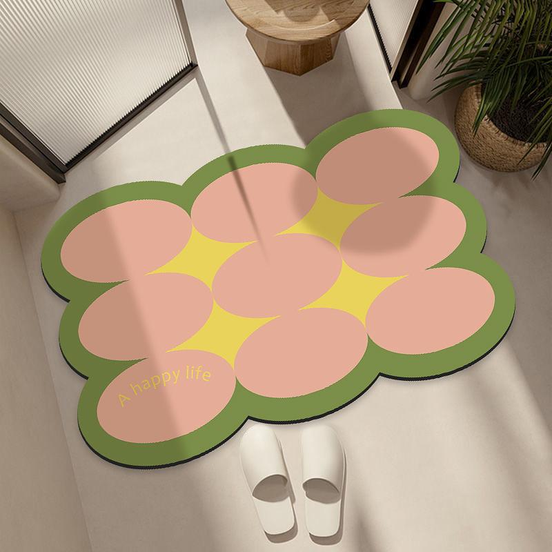 Bathroom Diatom Mud Absorbent Mat Toilet Door Non-slip Quick Drying Mat Household Toilet Mat Foot Mat