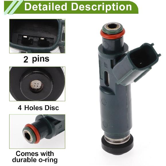 No.23209-0D010 Fuel Injector for Toyota Corolla CE, LE, VE 1.8 1998-1999 Flow Match Engine Fuel Nozzle 4 Pcs