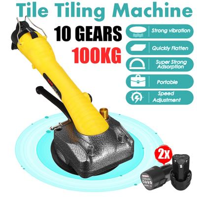 1000 W tragbare Fliesen-Fliesenmaschine, Fliesenrüttler, Saugnapf, verstellbar, automatisches Bodenrüttler, Nivellierungswerkzeug mit Batterie