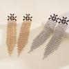 Zircon X fringed silver needle earrings personalized stud earrings