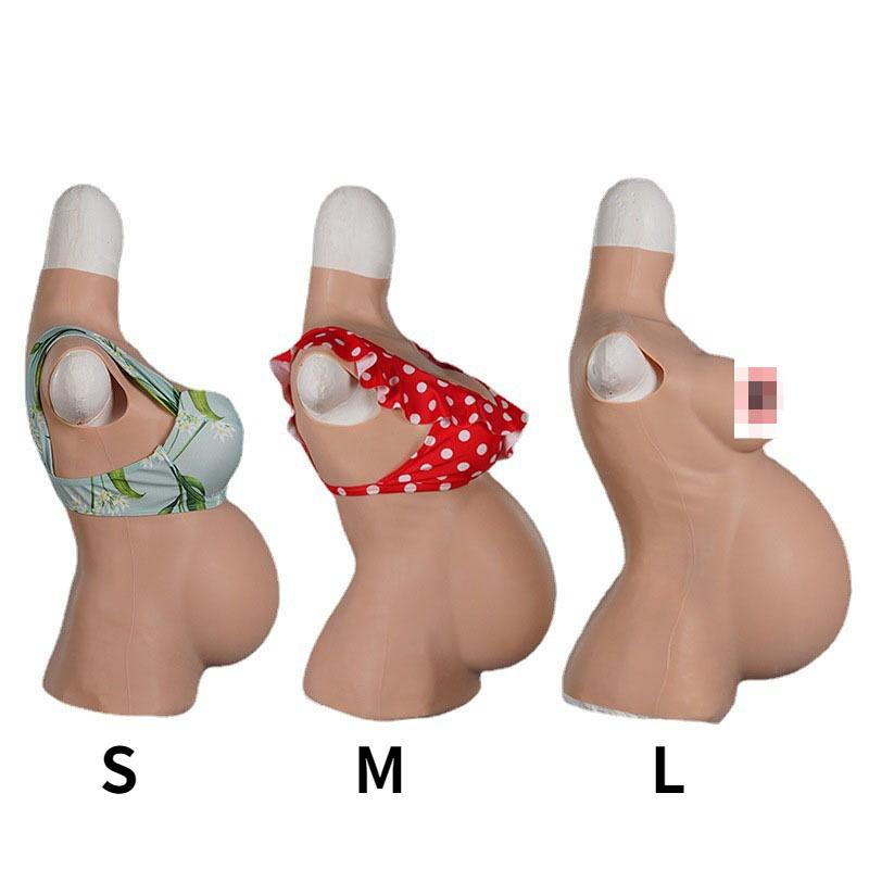Men's Cosplay Costume Soft Silicone Pregnancy Belly Breast Simulation Experience Sexy Erotic Adult Underwear
