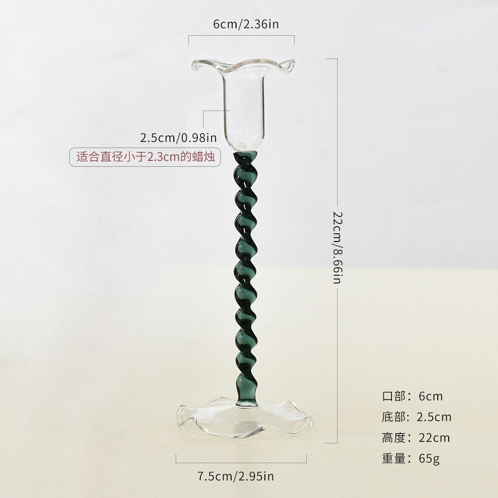 

Retro Flower Bud Candle Holder Color Spiral Candle Glass Candlesticks Wedding Home Creative Desktop decoration S&1Pc зелёный