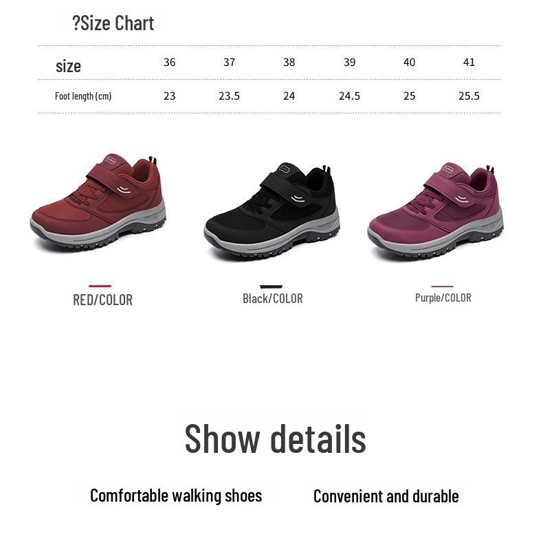 Velcro Summer Walking Shoes for Middle-Aged and Elderly Women - Sporty Mountaineering Style